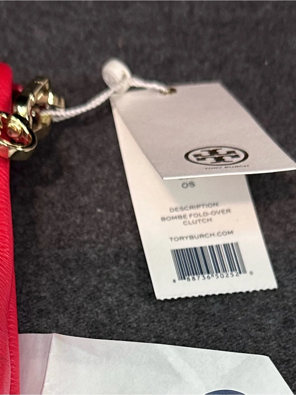 TORY BURCH Leather Embossing Logo Flap Chain Crossbody Bag Women Authentic NWT